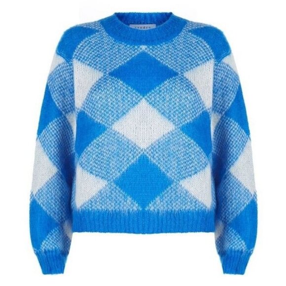 Sandro Sparks Wide Plaid Mohair Sweater ALT ASO Emily in Paris / Taylor Swift - Picture 5 of 14